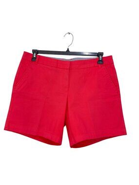 LandN Sea Womens Pink Coral Cotton-Blend Chino Shorts Size 10 Classic Mid Rise